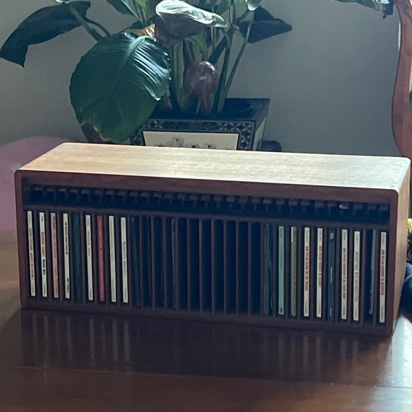Kalmar Designs Other - Vintage Kalmar Designs 20 Slot CD Holder Teak Wood MCM Storage Eject Buttons